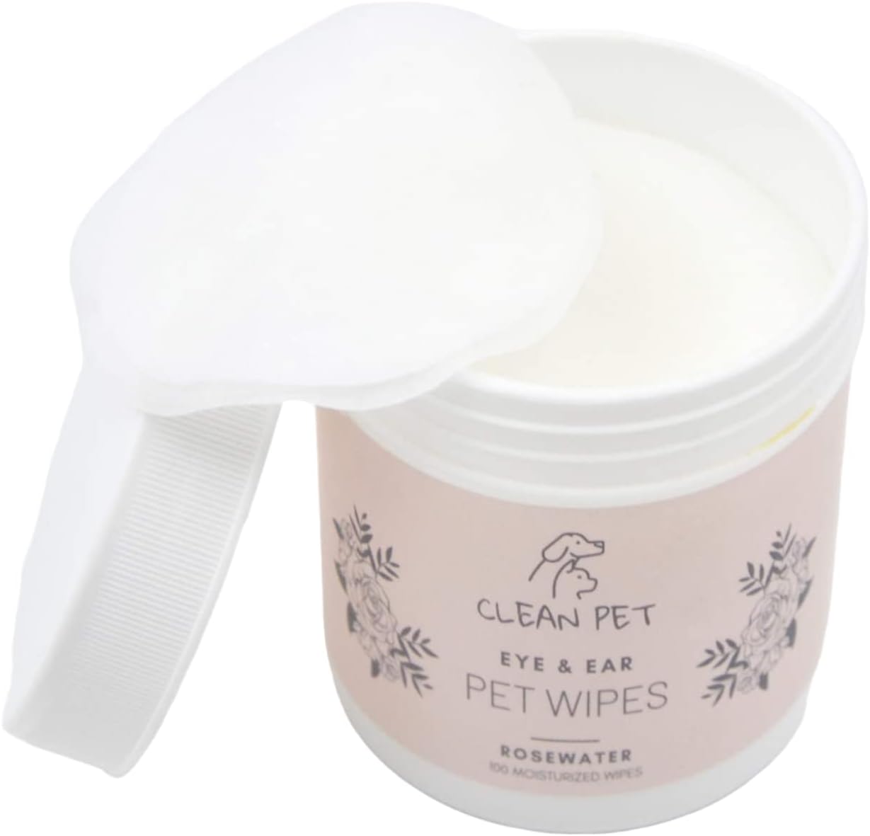 Veterinary Eye & Ear Wipes for Dogs & Cats - Removes Tear Stains & Infection Treatment - Hypoallergenic Rosewater - 100 Count