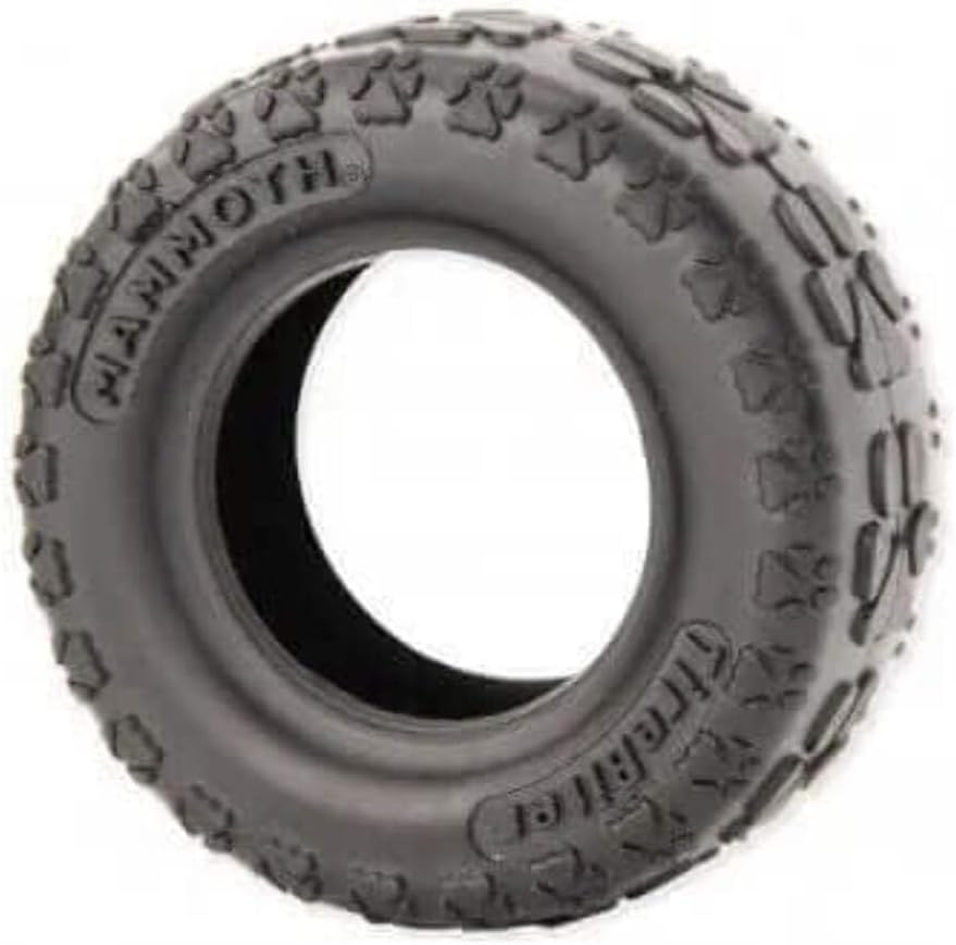 Mammoth TireBiterII – Natural Rubber Dog Toys for Extreme Chewers – Dog Toys for Extra Long Interactive Play – Aggressive Chewer Toys for Small - Medium Dogs - Medium 5”