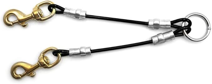 Heavy Duty 2 Dog Leash Splitter Coupler (Black)