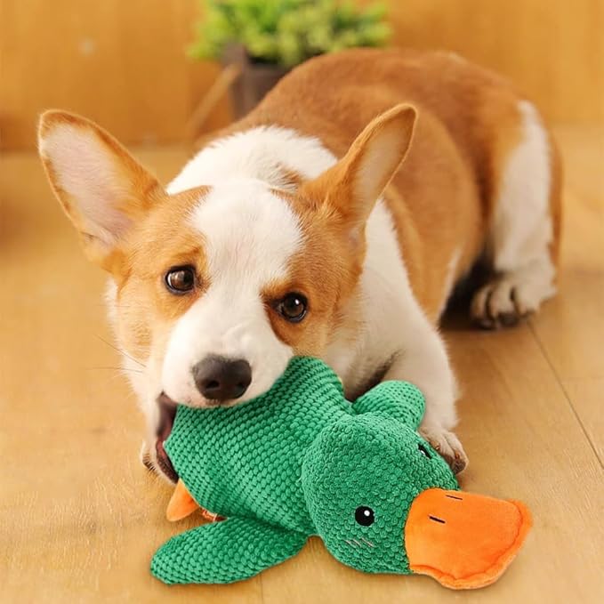 2025 Upgraded Dog Toys, New Durable Calming Duck Toys, Dog Toys for Aggressive Chewers with Soft Squeaker, Fun for Indoor Puppies and Senior Pups (2 Pcs, L-11.4 * 13.5in)