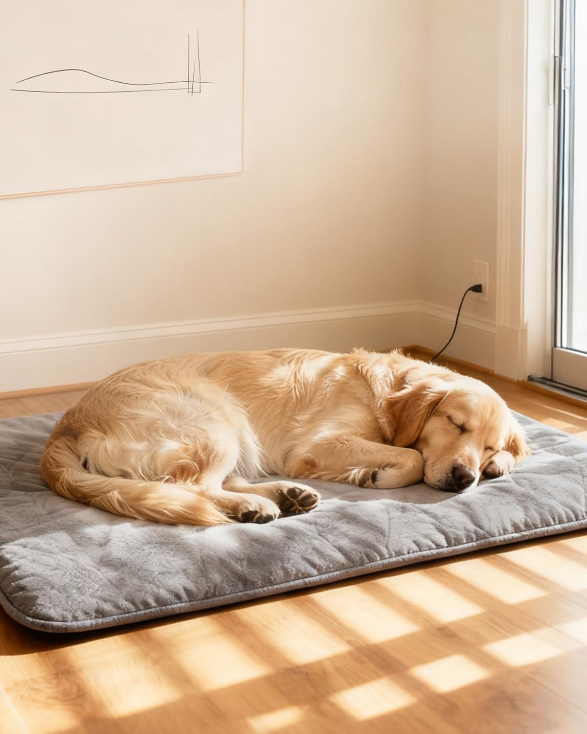 Mora Pets Pet Heating Pad Heated Dog Bed 9 Adjustable Temperature Cat Warming Mat with Timer Auto Power Off Heated Pet Bed 22 Inch for Indoor Cats and Puppies