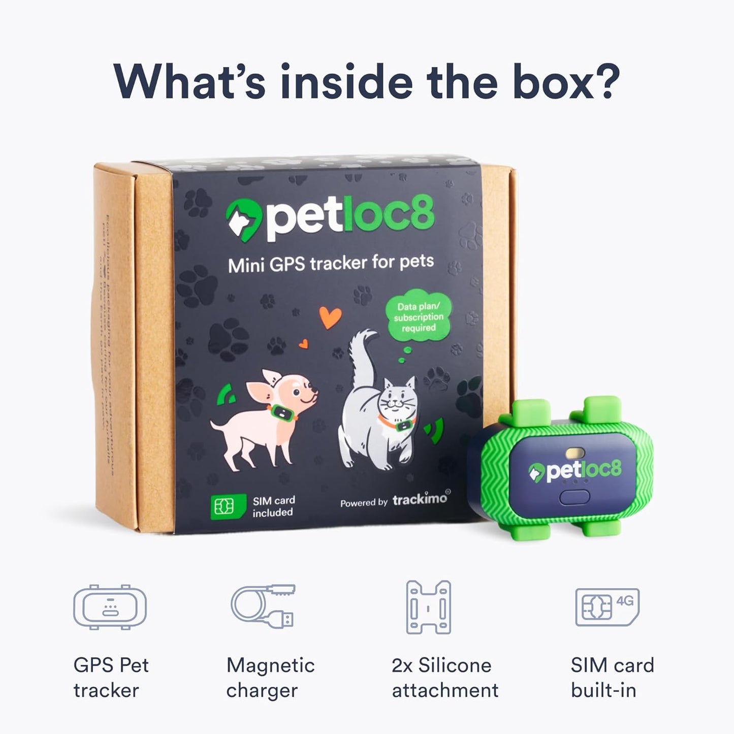 Cat GPS Tracker – Smallest Waterproof Pet Tracking Device with App, Real-Time Location, Smart Alerts & Geo-Fence, Long-Life Battery, Collar-Compatible – iOS & Android (Subscription Required)