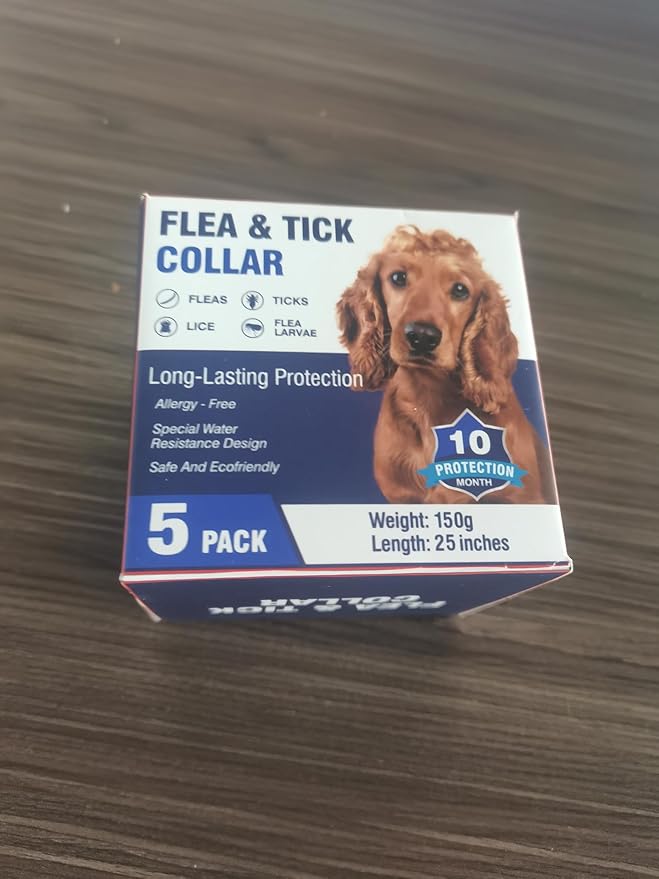 Flea and Tick Collar for Dogs 1 Pack Long Lasting Protection Waterproof Adjustable Dog Flea Collars for Small Medium Large Dog Flea and Tick Collar Safe Effective Flea Collars for Dogs