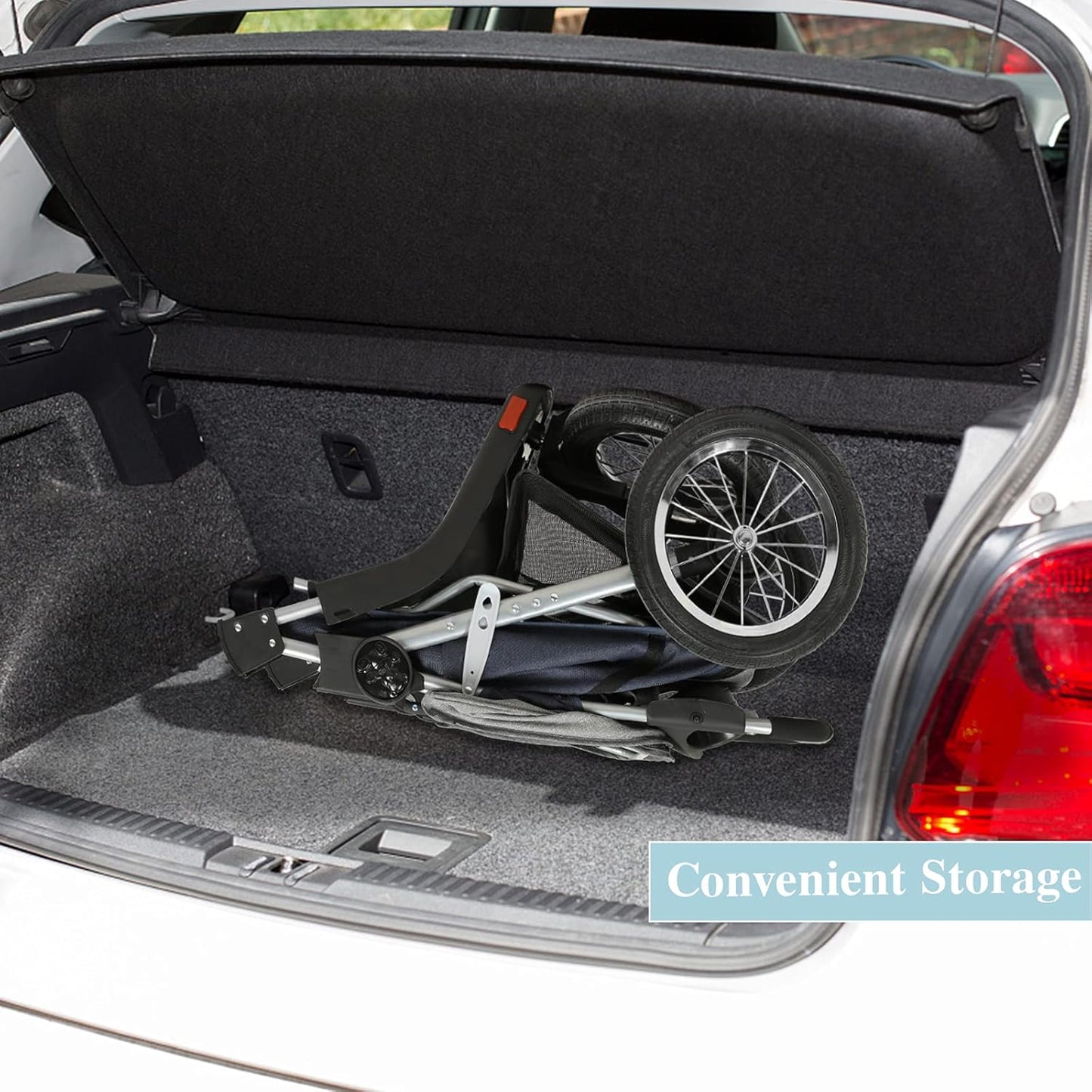 VIAGDO Premium Heavy Duty Dog Stroller for Small Medium Dogs & Cats, 3-Wheel Pet Strollers, Foldable Cat Stroller with Suspension System/Link Brake/One-Hand Fold, Max. Loading 55 LBS