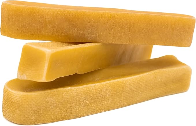 Bully Bunches Large Authentic Yak Cheese Himalayan Chews for Large Dogs & Heavy Chewers - All Natural Dog Treat Dental Chews, Made with Real Yak Milk - Lactose & Rawhide Free (6 Pk)