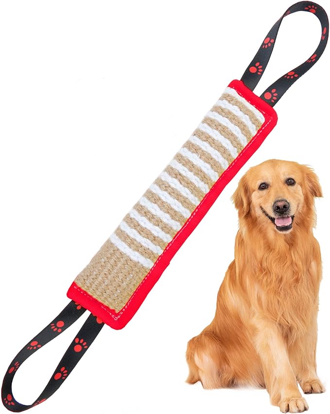 Clysoru Dog Tug Toy Dog Tough Jute Bite Pillow Lasting Training Equipment Puppy to Large Dogs Interactive Toy for Large Dogs and Small Dogs