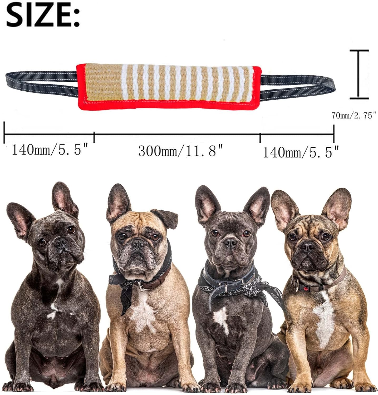 Clysoru Tug Toy for Dogs Jute Bite Resistant Pillow - Lasting Training Equipment Puppy to Large Dogs Interactive Toy with 2 Strong Handles