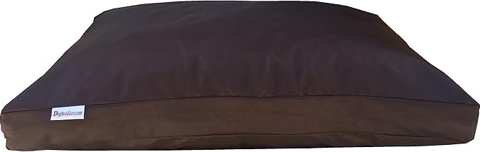 Dogbed4less Memory Foam Dog Bed for Medium to Large Dogs with Orthopedic Comfort, Waterproof Liner and Heavy Duty Nylon Cover 47X29 Pillow, Seal Brown