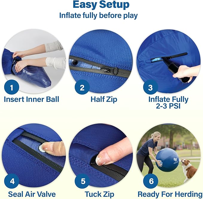 Race&Herd 22" Original XXL Herding Ball for Dogs - Giant Herding Dog Ball Australian Shepherds, Herding Toys, Dog Training Toy for Large Breeds, Dog Toy for Outdoor Play (Small/Medium Dogs, Yellow)