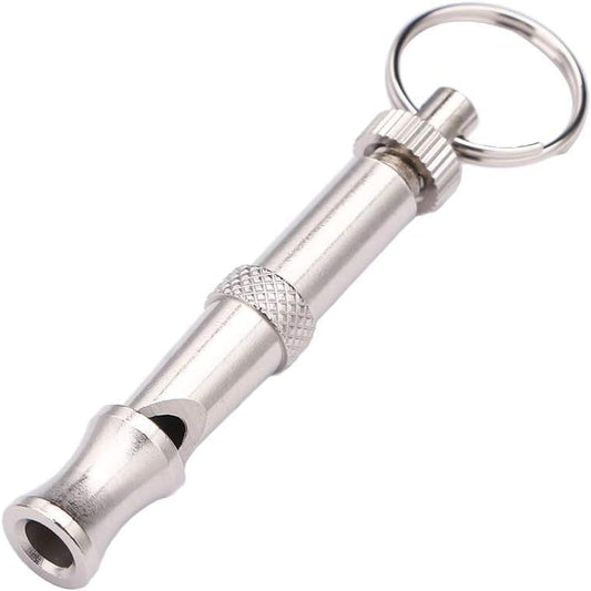 Silver Adjustable Ultrasonic Dog Whistle, Portable Whistle Pet Whistle Supersonic Whistle Dog Whistles for Pet Training, Dog Whistles, Training and Behavior Aids