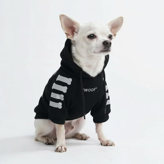 Spark Paws Dog Hoodie – Premium Dog Sweater for Small, Medium, and Large Dogs | Warm Outfits for French Bulldogs, Pitbull, Puppy, Winter Jacket Alternative - Woof - S