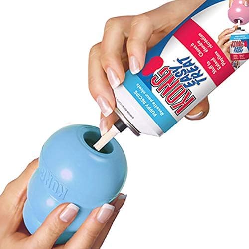 KONG Puppy - Natural Teething Rubber Chew Toy for Dogs - Stuffable Dog Toy for Extended Playtime - Chew & Fetch Toy for Puppies - For Large Puppies - Blue