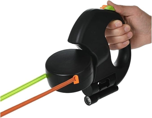 Compatible for Double Head Dog Leash Poop Bag Dispenser Dual Reflective Pet Cat Automatic Extendable Puppy Traction Rope(Black)