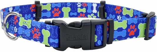 Coastal Pet SecureAway Collar Protector for Flea Collars - Adjustable pet Accessory - Protective Flea Collar for Dogs & Puppy - Multi Bones, 5/8" x 10-14"