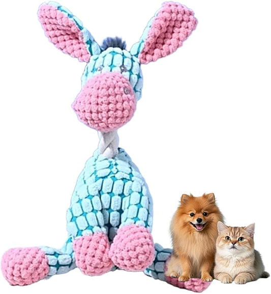 2026 New Indestructible Dog Toy, Durable Dog Stuffed Toys for Aggressive Chewers, Interactive Squeaky Chew Teething Toys for Small Medium Large Dogs Puppy (Blue)