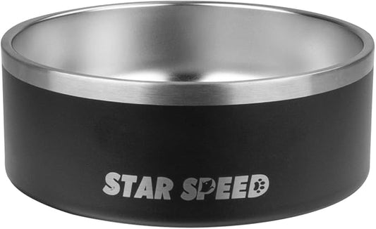 StarSpeed 42oz Stainless Steel Dog Bowls with Rubber Bottom Non-Slip Double Wall Metal Outdoor Dog Food and Water Bowls Weighted Insulated Pet Feeding Bowl for Small,Medium Sized Dogs or Cats