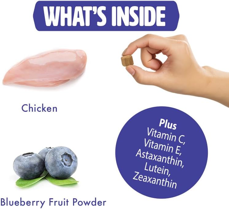 Peteyez Tear Stain Remover Vitamin Treats for Dogs - Support Eye Health & Reduce Itching & Tear Stain Buildup - 100% Natural Dog Treats w/Superfoods, Antioxidants & Nutrients - 8 oz (Chicken)