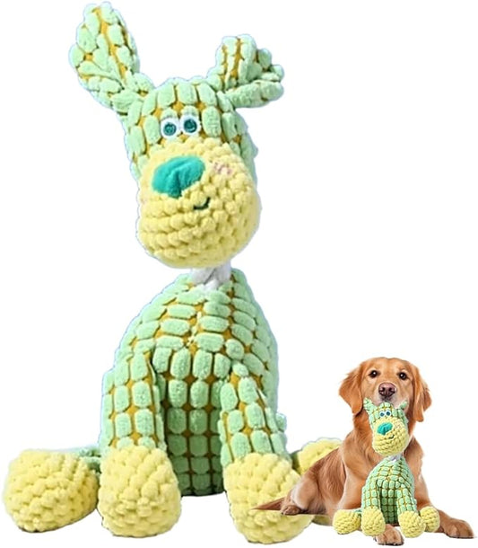 Indestructible Dog Toy, 2026 New Dog Plush Toys for Aggressive Chewers, Squeaky Chew Toy for Small, Medium and Large Dogs (Green)