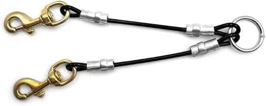 Heavy Duty 2 Dog Leash Splitter Coupler (Black)