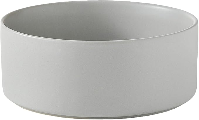 8'' Ceramic Dog Bowl - 70Oz Classic Dogs Food & Water Bowl for Medium and Large Breeds, Heavy-Duty Non-Slip Dog Dish, Food Grade Stoneware Pet Bowl, Dishwasher & Microwave Safe, Grey