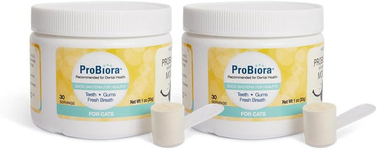 Probiora for Cats | Oral Care Probiotic Supplement | Pet Probiotics to Reduce Bad Breath | Cat Nutritional Supplement for Dental Health | 30 Servings (Jar) (30 Serving (Pack of 2), Jar)