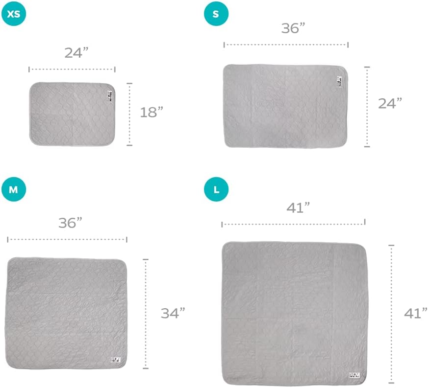 Pet Parents® Pawtect® Pads Washable Pee Pads for Dogs (2pack) of Premium Dog Pee Pads, Waterproof Puppy Pads & Reusable Dog Pads, Whelping Pads & Modern Pee Pads for Dogs (Grey, 18x24 (2pack))