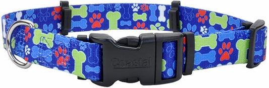 Coastal Pet SecureAway Collar Protector for Flea Collars - Adjustable pet Accessory - Protective Flea Collar for Dogs & Puppy - Multi Bones, 5/8" x 8-12"