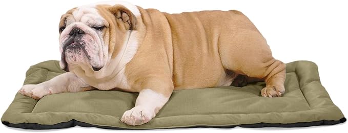 K9 Ballistics Tough Ripstop Dog Crate Pad - Durable, Machine Washable Kennel & Travel Mat for Puppies and Medium Dogs, 35 x 22 fits 36” Wire Crate, Sage Green