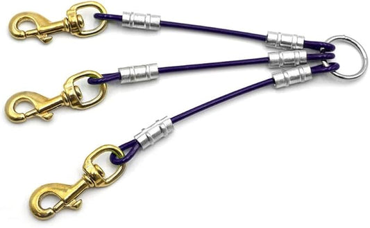 Heavy Duty 3 Dog Leash Splitter Coupler (Purple)