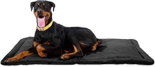 K9 Ballistics Tough Ripstop Dog Crate Pad - Durable, Machine Washable XL Kennel & Travel Mat for Extra Large Dogs, 47 x 29 Fits 48" Wire Crates, Obsidian Black