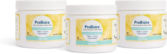 Probiora for Cats | Oral Care Probiotic Supplement for Oral Care | Pet Probiotics to Reduce Bad Breath | Cat Nutritional Supplement for Dental Health | 30 Servings (30 Servings (Pack of 3), Jar)