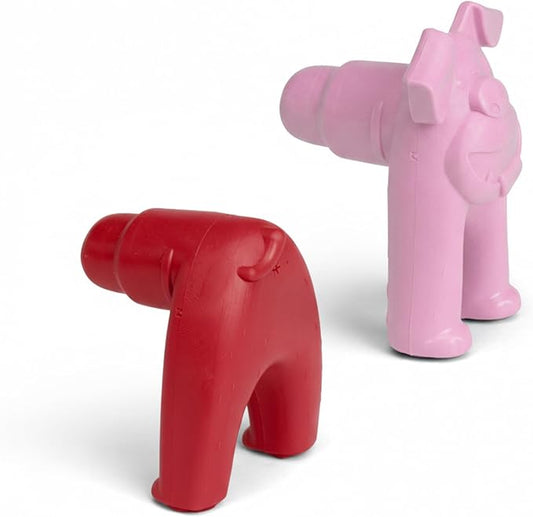 WEST PAW Toppl Stopper Durable Freezer Insert Accessory for Dog Treat Toy- Secure Leak Proof Design for Mess Free Prep of Frozen Fillings and Easy Clean Up - Ruby/Bubblegum