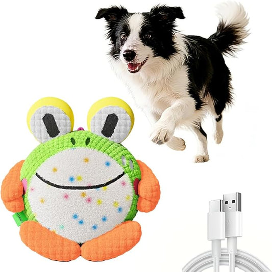 Active Moving Pet Plush Toy, 2026 New Moving Interactive Squeaky Dog Toy Small Dog Toys, Upgrade Rechargeable Squeaky Dog Ball Toy Washable Cartoon Pig Plush Toy (Green)