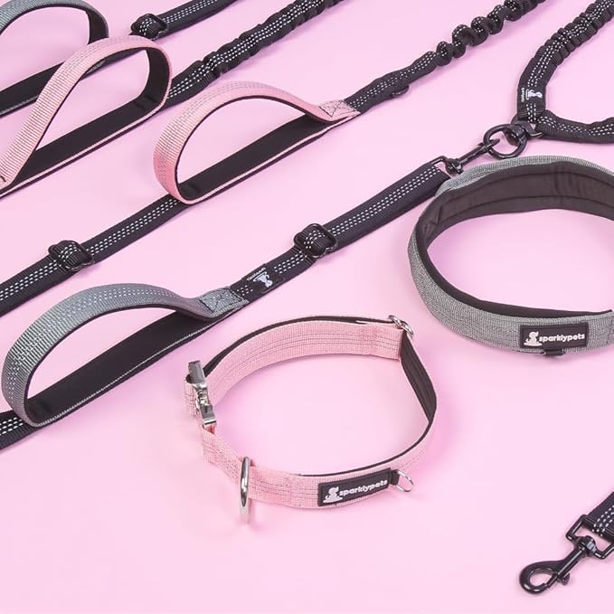 SparklyPets - Hands Free Dog Leash with Reflective Stitches - Waist Leash for Dog Walking, Hiking, Training, Jogging, Canicross, Running - for Small Dogs