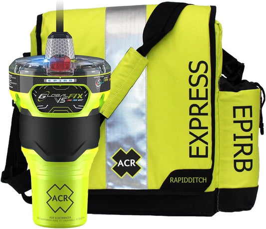 ACR GlobalFix V5 AIS EPIRB Survival Kit - Abandon Ship RapidDitch Bag - SOS, GPS, Global Coverage, RLS - Local AIS & Global Satellite Emergency Signaling for Boating Search & Rescue - Bundle Kit