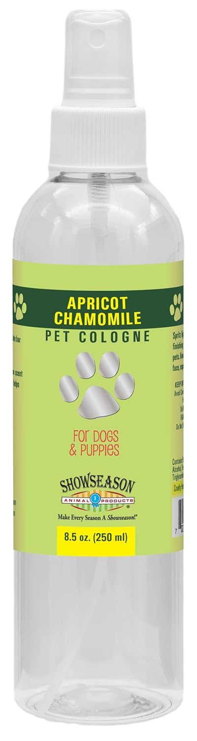 Showseason® Apricot Chamomile Pet Cologne 8.5 oz For Dogs | Long-Lasting Odor Eliminator | Cruelty-Free | Paraben-Free | Biodegradable and Non-Toxic | Made in The USA