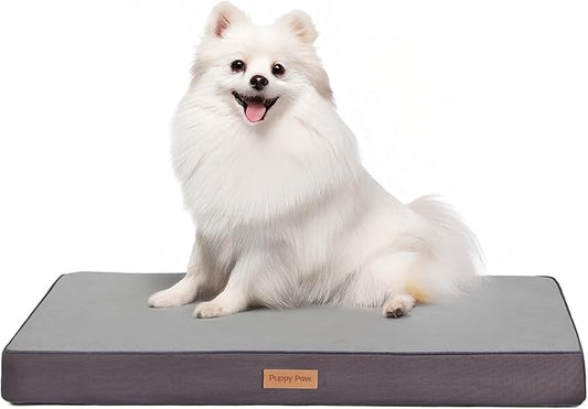 Washable Cooling Pet Bed for Small, Medium Dogs & Cats, Certipur-Us Certified Memory Foam Pet Bed with Waterproof Inner Liner (29" x 18", Up to 50LBs)