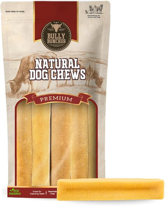 Bully Bunches Medium Authentic Yak Cheese Himalayan Chews for Medium & Small Dogs - All Natural Dog Treat Dental Chews, Made with Real Yak Milk - Lactose & Rawhide Free (6 Pk)