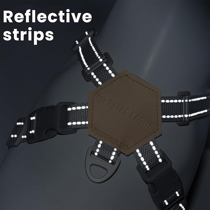 Patas Lague Dog Harness with Leash Set Adjustable Soft Padded Step-in Dog Vest No Choke No Pull Reflective for Small Pets with Poop Bags and Dispenser, Solid and No-chew, Brown XS