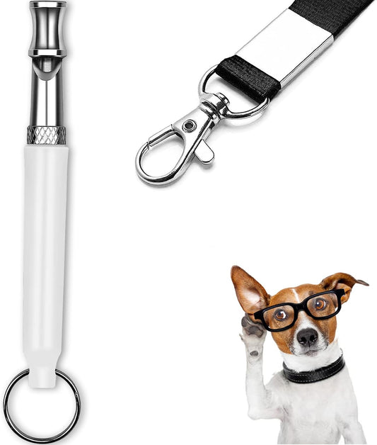 White Dog Whistle to Stop Barking Neighbors Dog,Adjustable Ultrasonic Silent Dog Whistle