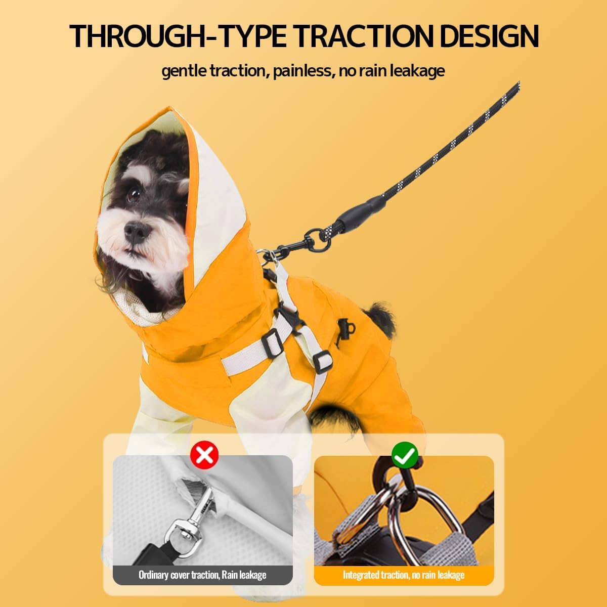 Waterproof Dog Raincoat with Windproof Design Adjustable Fit for Small Medium Large Dogs, Puppies Includes Anti-Slip Dog Shoes for Hardwood Floors and Water Protection, Light-Weight (2XL)