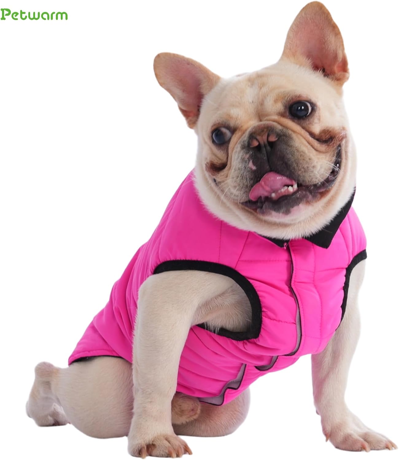 PetWarm Reversible Dog Winter Coat, Windproof Dog Puffer Vest, Soft Vest for Dogs with Hook-and-Loop Strap for Easy Dressing, Waterproof Coat for Dogs with Adjustable Fit, Pink, XL