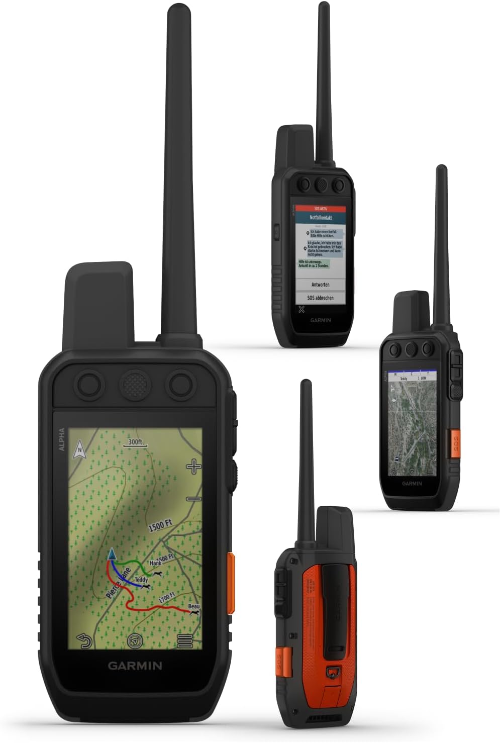 Wearable4U - Garmin Alpha 300i Advanced Dog Tracking and Training Handheld with inReach Technology with Leash and Whistle Bundle
