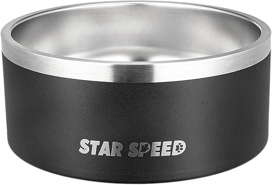 Stainless Steel Dog Bowl - Extra Large, Drop Resistant, Keeps Cold, Fits Different Size Big Dog Food Bowls (100oz, Black)