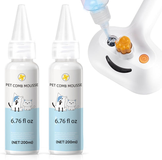 Pet Steam Brush Spray Refill for Dogs & Cats – Concentrated Waterless Shampoo, 3-in-1 Grooming Spray Comb Mist, Self Cleaning Pet Brush for Shedding & Hair Removal, 2*Shampoo(Steam Brush Not Included)