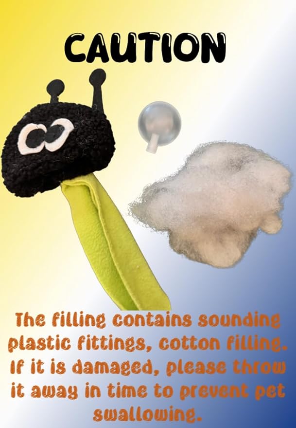 PET-ELF Caterpillar Snuffle Ball for Dogs, Interactive Tug Toys, Treat Dispensing Puzzles, Improve Foraging Skills, Slow Feeder, Indoor and Outdoor Enrichment Toy, Multifunction, Yellow, 1 Pack