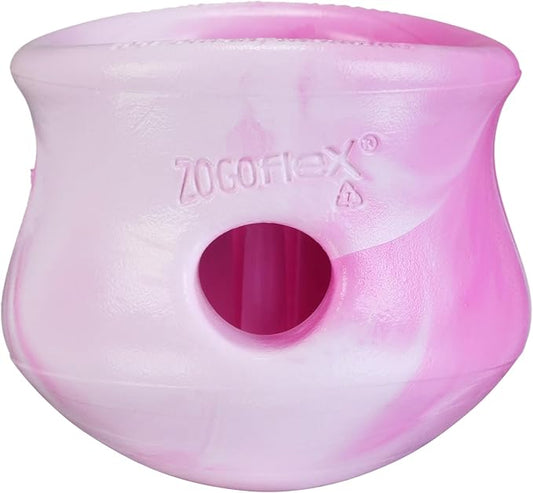 WEST PAW Zogoflex Toppl Interactive Treat Dispensing Puzzle Dog Toy for Mental Stimulation & Enrichment-Holds Kibble & Treats-Lickable, Freezable & Dishwasher Safe-Made in USA-XL-Candy Swirl