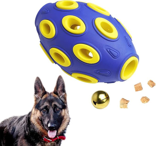 FONPOO Treat Dispensing Dog Toys - Squeaky Dog Toys for Aggressive Chewers - Tough Interactive Fetch Tennis Balls Toys for Medium Large Breed