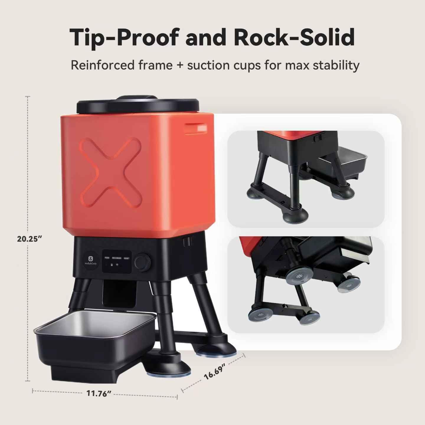 Automatic Dog Feeder for Large Dogs, 14L Capacity, 2.4G WiFi App Control, Dual Power Supply, Stainless Steel Bowl, and Molly&Cody GPS + Bluetooth Pet Tracker for Cats & Dogs – Real-Time Tracking Bundl