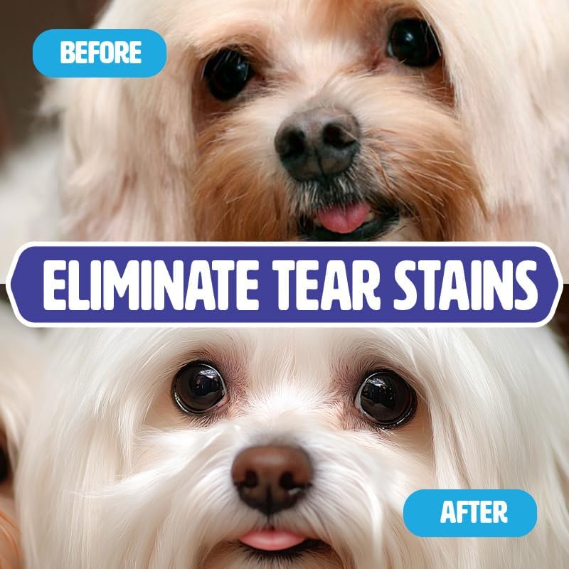 Peteyez Tear Stain Remover Vitamin Treats for Dogs - Support Eye Health & Reduce Itching & Tear Stain Buildup - 100% Natural Dog Treats w/Superfoods, Antioxidants & Nutrients - 8 oz (Chicken)